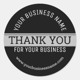 Sticker Rond Merci D'Entreprise Noir Et Blanc