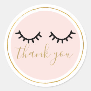 Sticker Rond Merci des cils noirs