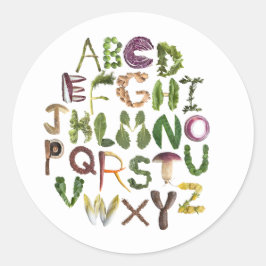 Sticker Rond Merci des enfants du marché agricole Alphabet