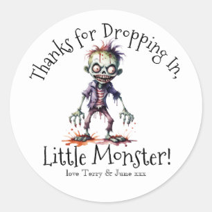 Sticker Rond Merci d'être arrivé, Little Monster !" Halloween