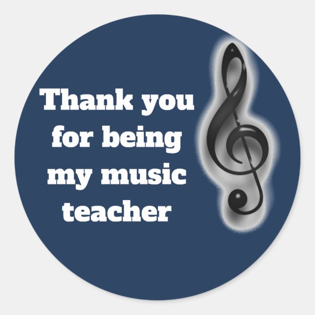 Sticker Rond Merci D'Être Mon Appréciation D'Enseignant De Musi (Devant)
