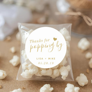 Sticker Rond Merci d'être passé par là Cadeau de pop-corn de ma