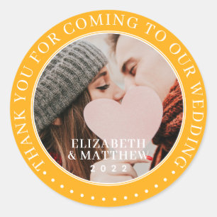 Sticker Rond Merci D'Être Venu À Notre Mariage Photo Moderne