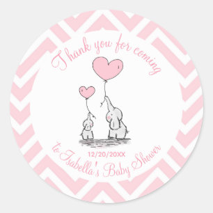 Sticker Rond Merci d'être venue Baby Shower Fille