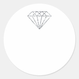 Sticker Rond Merci Diamond Nom Mariage Bridal Sweet16th White