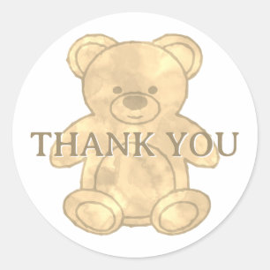 Sticker Rond Merci d'ours en peluche mignon