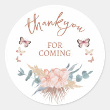 Merci du Baby shower Boho
