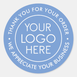 Sticker Rond Merci du logo d'entreprise personnalisé