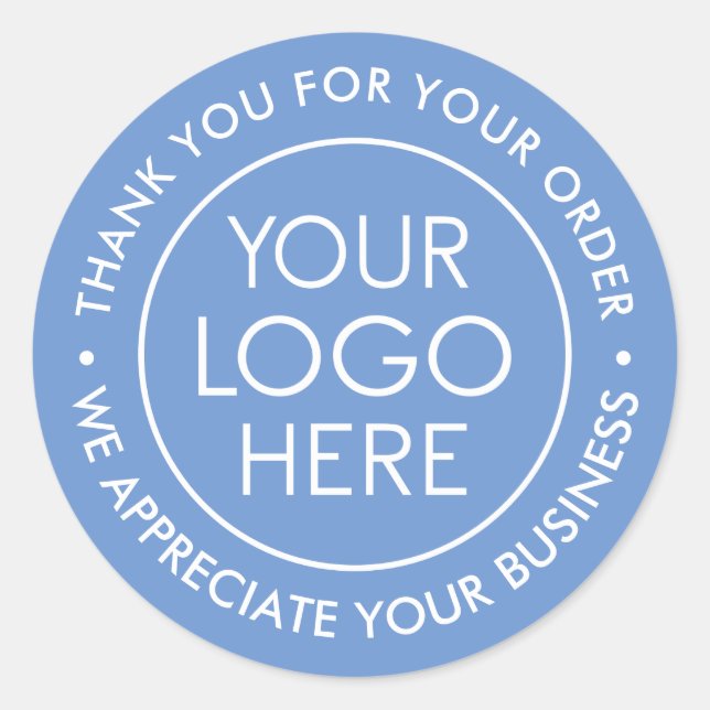 Sticker Rond Merci du logo d'entreprise personnalisé (Devant)