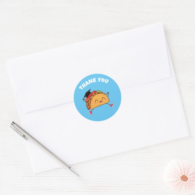 Sticker Rond Merci du Taco Graduation Party (Enveloppe)