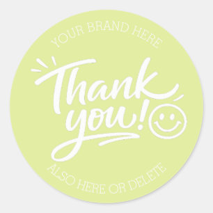 Sticker Rond « Merci ! » écriture manuscrite moderne avec smile