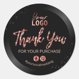 Sticker Rond Merci Élégant Pour Votre Achat
