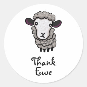 Sticker Rond Merci Ewe