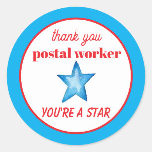 Sticker Rond Merci facteur vous êtes une star