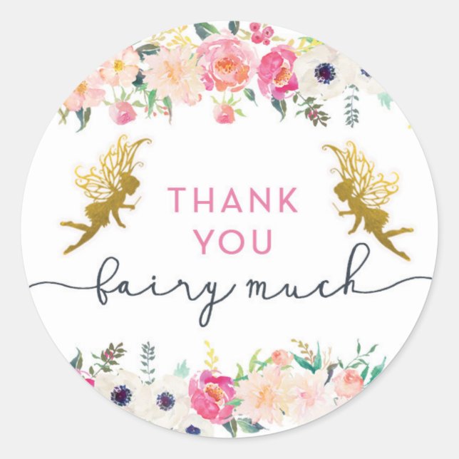 Sticker Rond Merci Fairy Beaucoup (Devant)