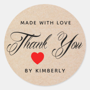 Sticker Rond Merci fait avec amour