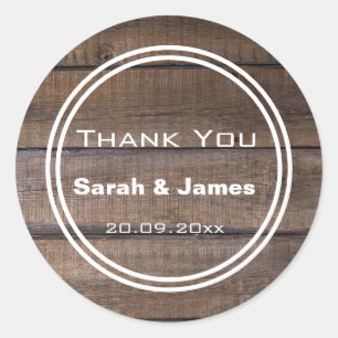 Sticker Rond Merci Favor Rustique Mariage & Baby shower