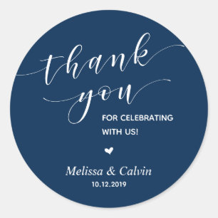 Sticker Rond Merci, fêter avec nous, répétition mariage