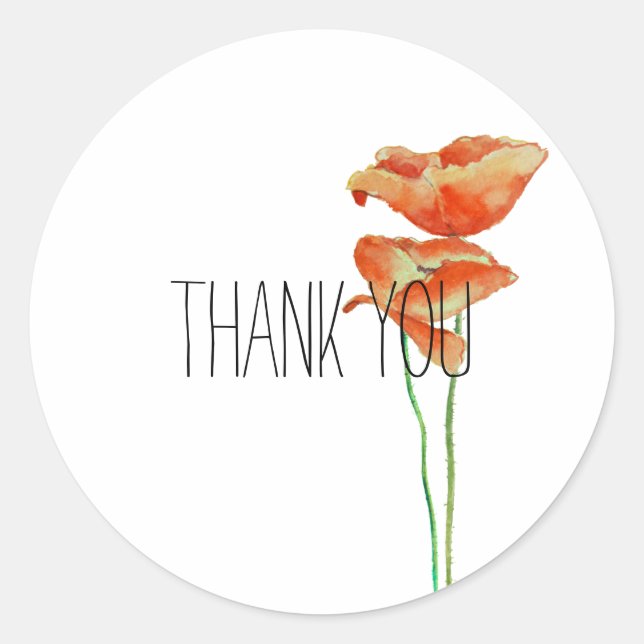 Sticker Rond Merci floral des Papes rouges (Devant)