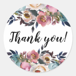 Sticker Rond Merci Floral Grace