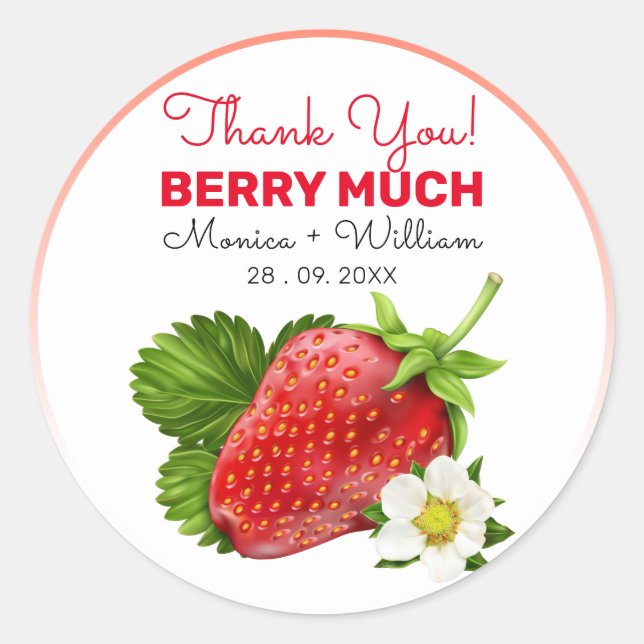 Sticker Rond Merci Fruit de Fraise (Devant)