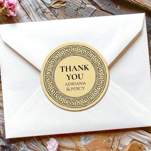 Sticker Rond Merci Grecian Party pierre Grèce Motif clé (Créateur téléchargé)