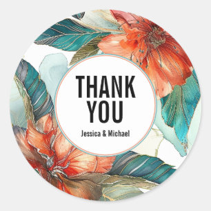 Sticker Rond Merci Hibiscus Serenade Paradise