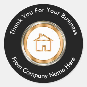 Sticker Rond Merci immobilier classique