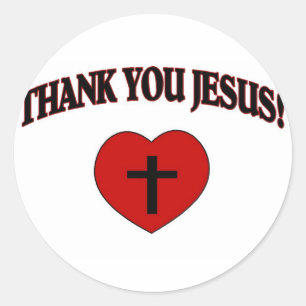 Sticker Rond Merci Jésus (Coeur)