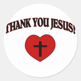 Sticker Rond Merci Jésus (Coeur)