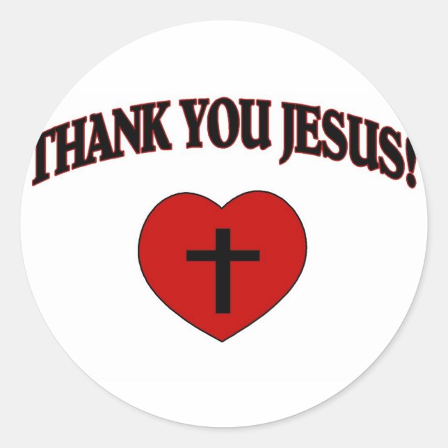 Sticker Rond Merci Jésus (Coeur) (Devant)