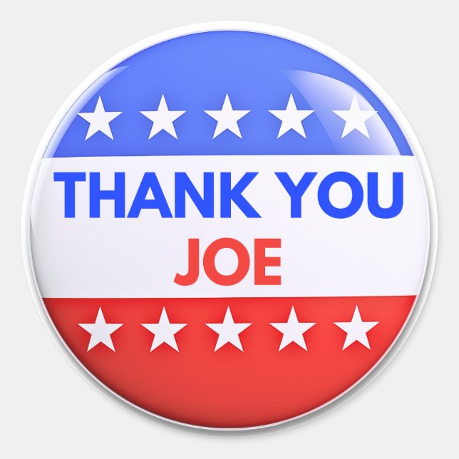Sticker Rond Merci Joe Biden (Devant)