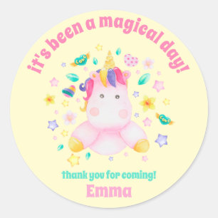 Sticker Rond Merci, Journée magique - Cute Anniversaire de enfa