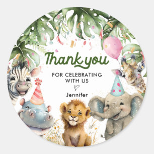 Sticker rond Merci Jungle Safari