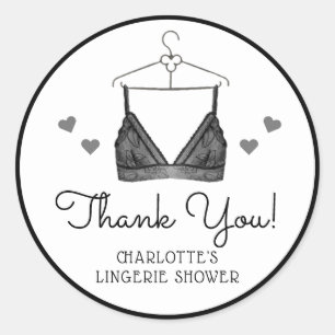 Sticker Rond Merci Lace Aquarelle Lingerie Fête des mariées
