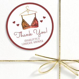 Sticker Rond Merci Lace Aquarelle Lingerie Fête des mariées