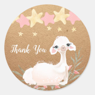 Sticker Rond Merci lama  Tags, Zoo Anniversaire, Douche