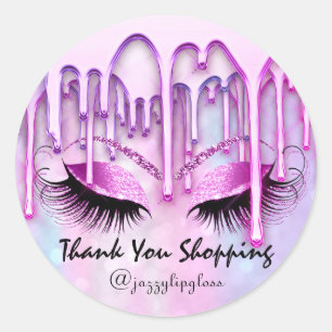 Sticker Rond Merci Lecteurs d'achat Extension des yeux roses
