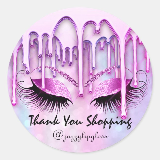 Sticker Rond Merci Lecteurs d'achat Extension des yeux roses (Devant)