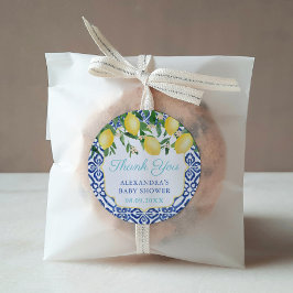 Sticker Rond Merci Lemons Turquoise Positano Fête des mariées F