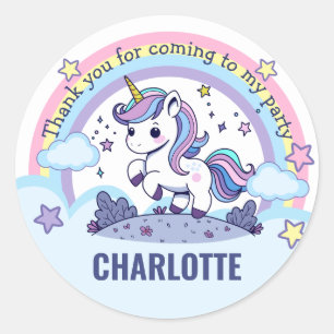 Sticker Rond Merci Licorne