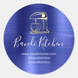 Sticker Rond Merci Logo Cuisine Cuisine Boulangerie Sucres Bleu