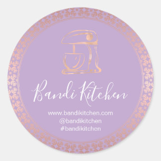 Sticker Rond Merci Logo Cuisine Cuisine Chef boulangerie Violet