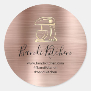 Sticker Rond Merci Logo Cuisine Cuisine Chef OnlineRoseGold