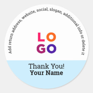 Sticker Rond Merci Logo professionnel promotionnel