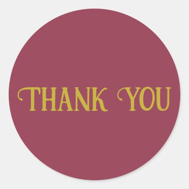 Sticker Rond Merci Luxueux Rouge Solid Couleur Plain (Devant)