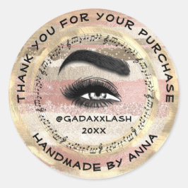 Sticker Rond Merci Magasin Maquillage Artiste Lash Studio Musiq