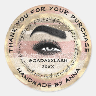 Sticker Rond Merci Magasin Maquillage Artiste Lash Studio Musiq