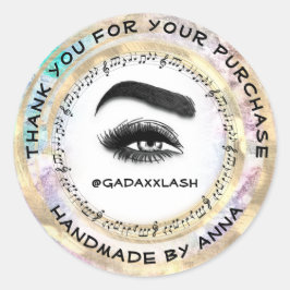 Sticker Rond Merci maquillage Artiste Lash Studio Musique