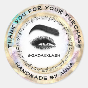 Sticker Rond Merci maquillage Artiste Lash Studio Musique